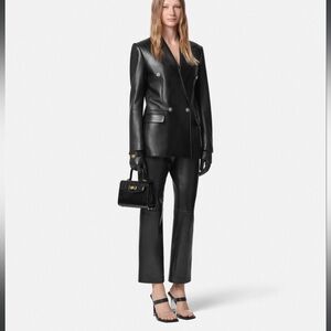 Nwt VERSACE Plongé Leather Crop Straight-Fit Pants sz 44(us 8)